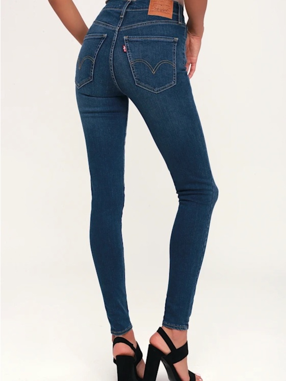 Levi's Mile High Super Skinny Jeans in Dark Blue Stretch Denim